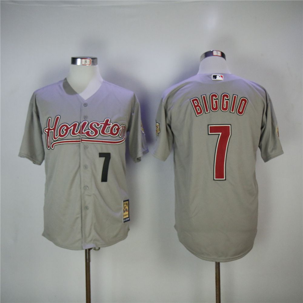 Men Houston Astros #7 Biggio Grey Throwback 2006 MLB Jerseys->houston astros->MLB Jersey